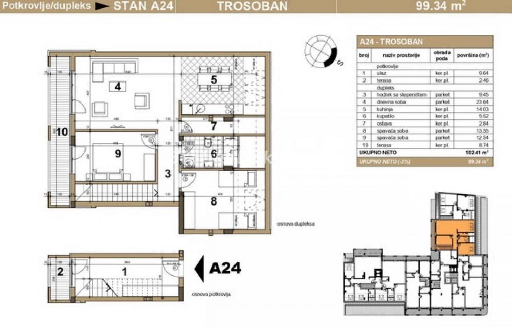 Glavna slika -Trosoban stan na prodaju, 109m2, 292.300€
