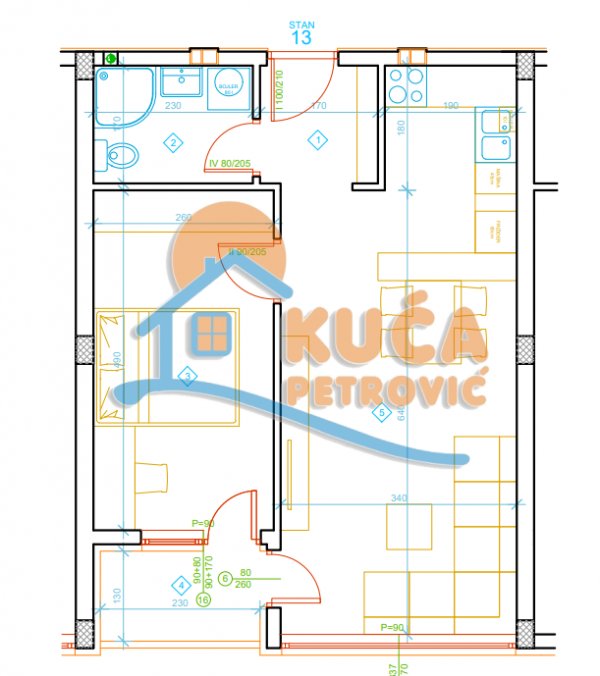 Slika 6 - Zetska, Jednoiposoban stan na prodaju, 46m2, 77.050€