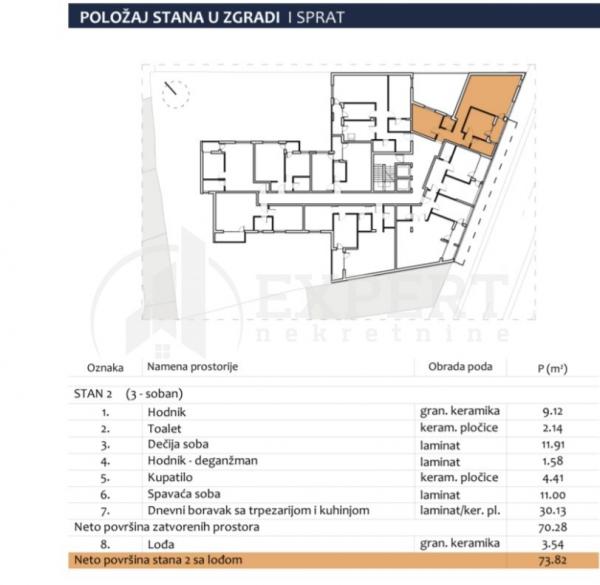Slika 2 - Prvomajska, Trosoban stan na prodaju, 73m2, 190.100€