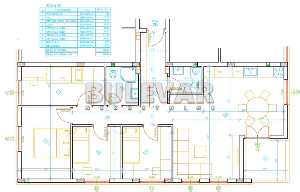 Slika 6 - Zetska, Četvorosoban stan na prodaju, 90m2, 150.900€