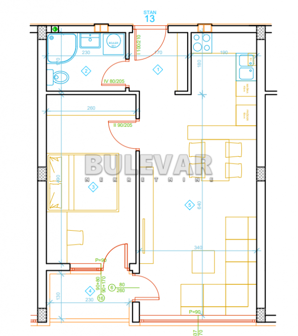 Slika 6 - Zetska, Jednoiposoban stan na prodaju, 46m2, 77.050€