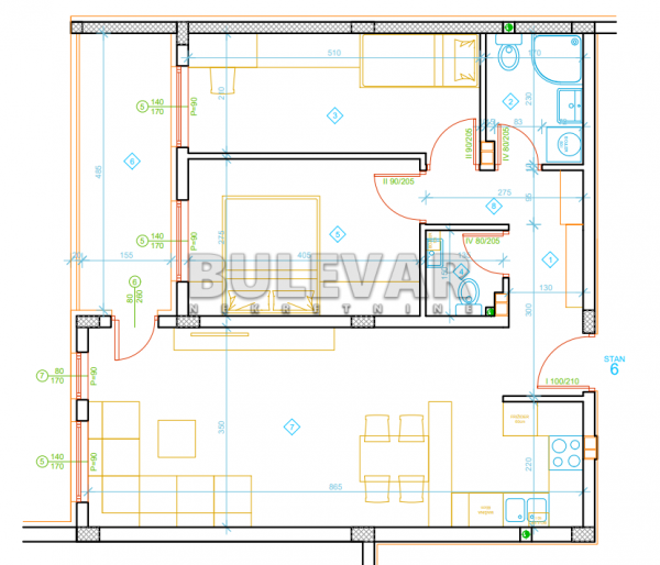 Slika 6 - Zetska, Dvoiposoban stan na prodaju, 68m2, 120.580€