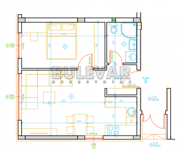 Slika 1 - Zetska, Jednoiposoban stan na prodaju, 39m2, 65.075€