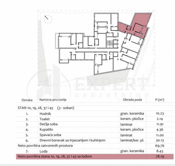 Slika 2 - Prvomajska, Trosoban stan na prodaju, 78m2, 201.340€