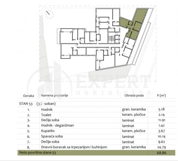 Slika 2 - Prvomajska, Troiposoban stan na prodaju, 68m2, 177.320€