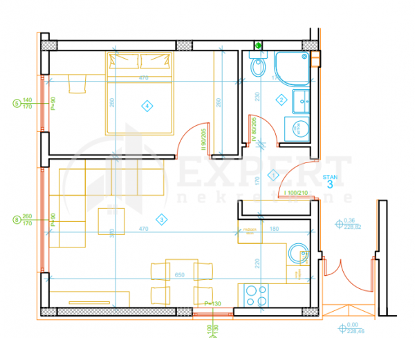 Slika 1 - Zetska, Jednoiposoban stan na prodaju, 39m2, 69.000€