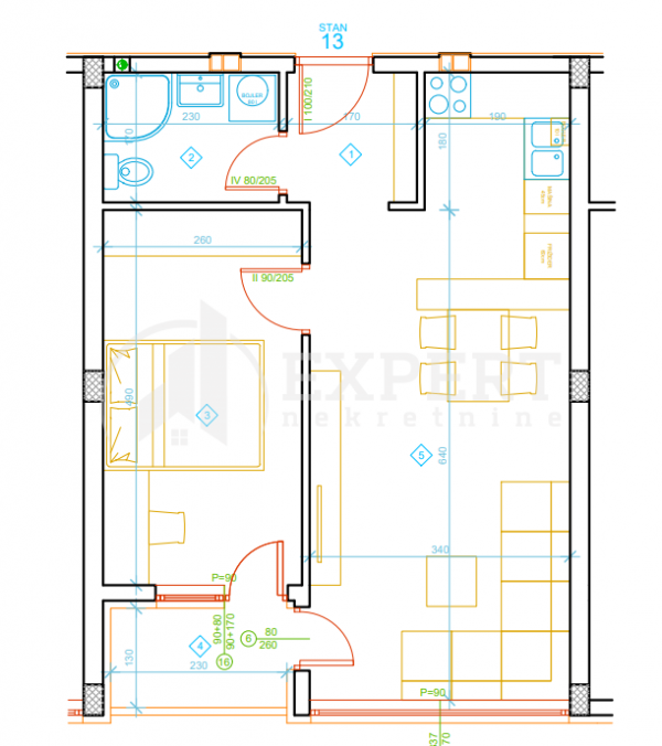 Slika 6 - Zetska, Jednoiposoban stan na prodaju, 46m2, 81.700€
