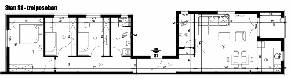 Slika 1 - Troiposoban stan na prodaju, 84.12m2