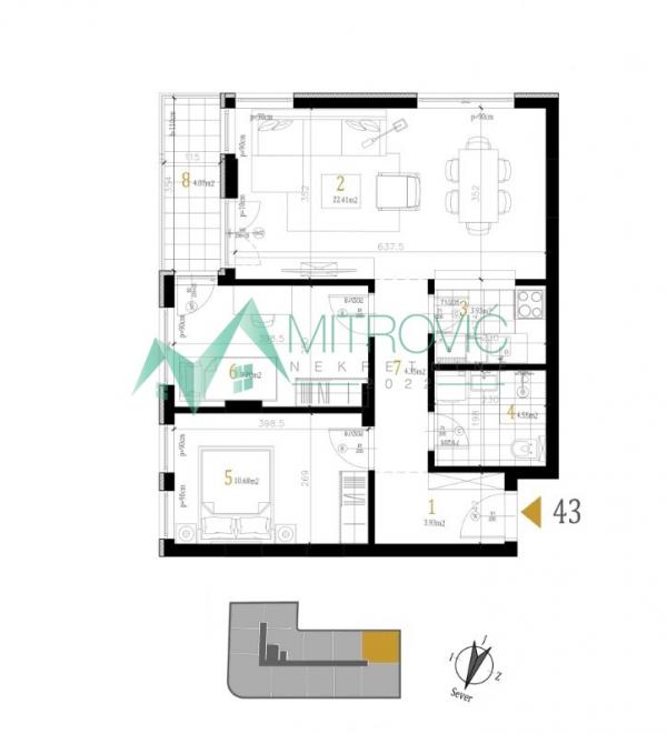 Slika 1 - Dvoiposoban stan na prodaju, 62m2, 133.695€