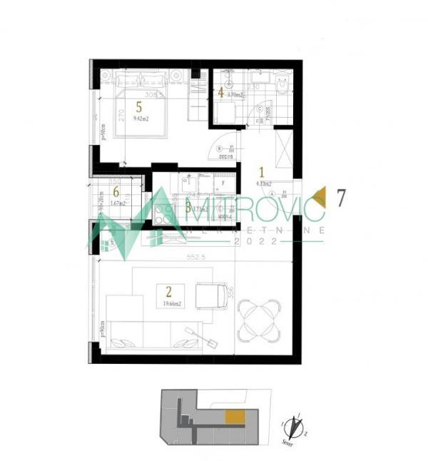 Glavna slika -Dvosoban stan na prodaju, 41m2, 104.040€