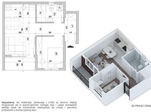 Glavna slika -Vetetnik, Jednoiposoban stan na prodaju, 36.53m2, 60.270€
