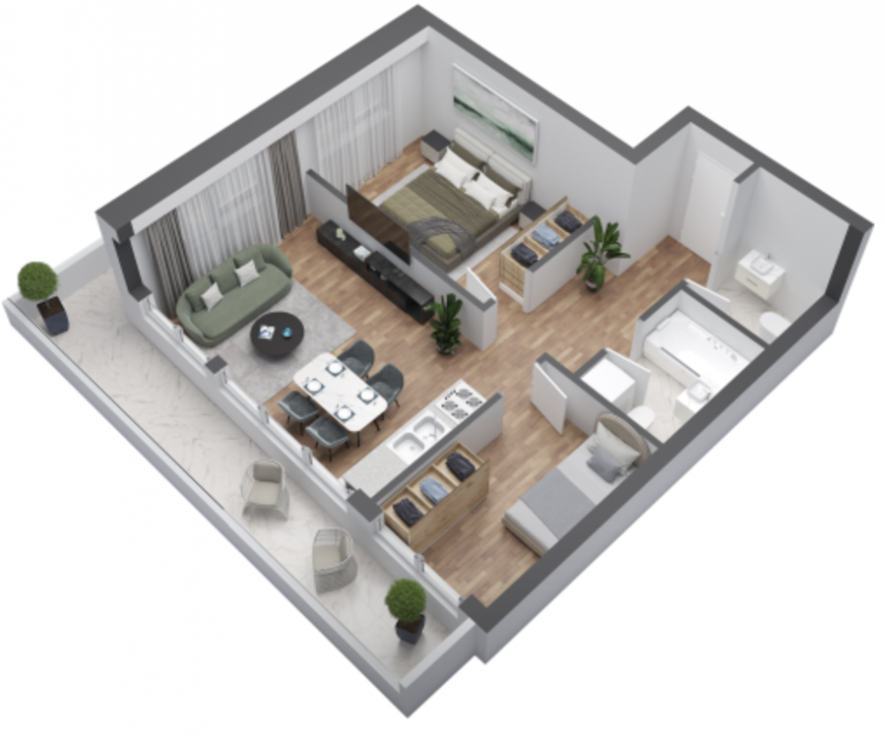 Glavna slika -Bistrica, Novo naselje, Dvosoban stan na prodaju, 46.18m2, 126.050€