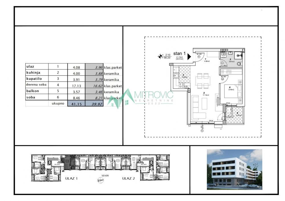 Glavna slika -Dvosoban stan na prodaju, 40m2, 111.020€