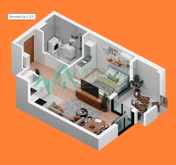 Glavna slika -Dvosoban stan na prodaju, 43m2, 146.255€