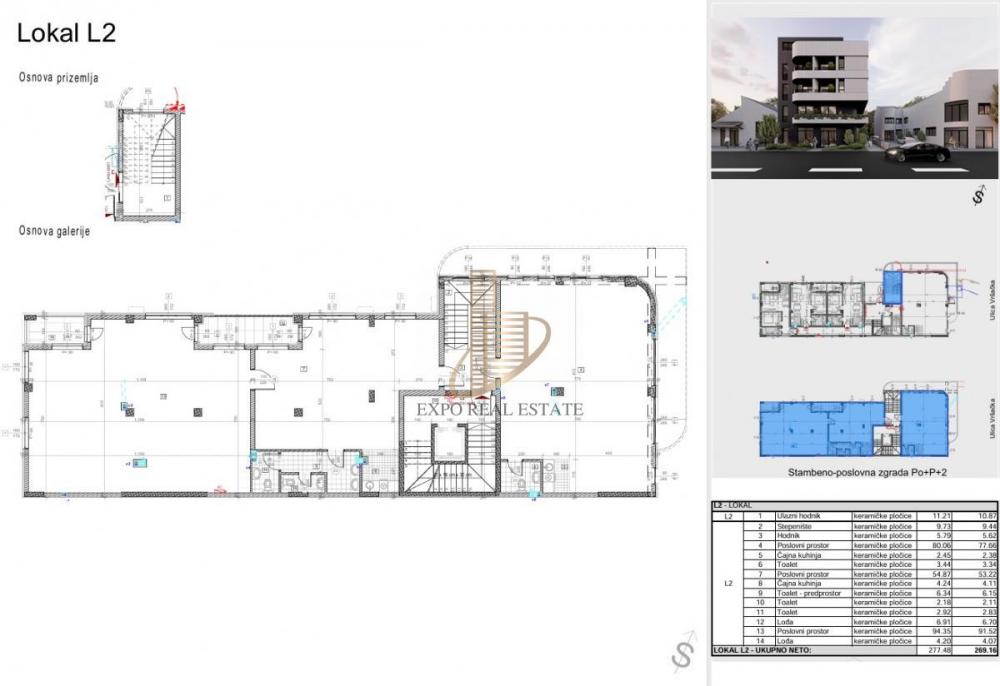 Slika 1 -  Lokal na prodaju, 275m2, 522.500€