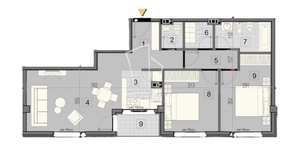 Slika 1 - Kumodraška, Trosoban stan na prodaju, 70m2, 245.000€