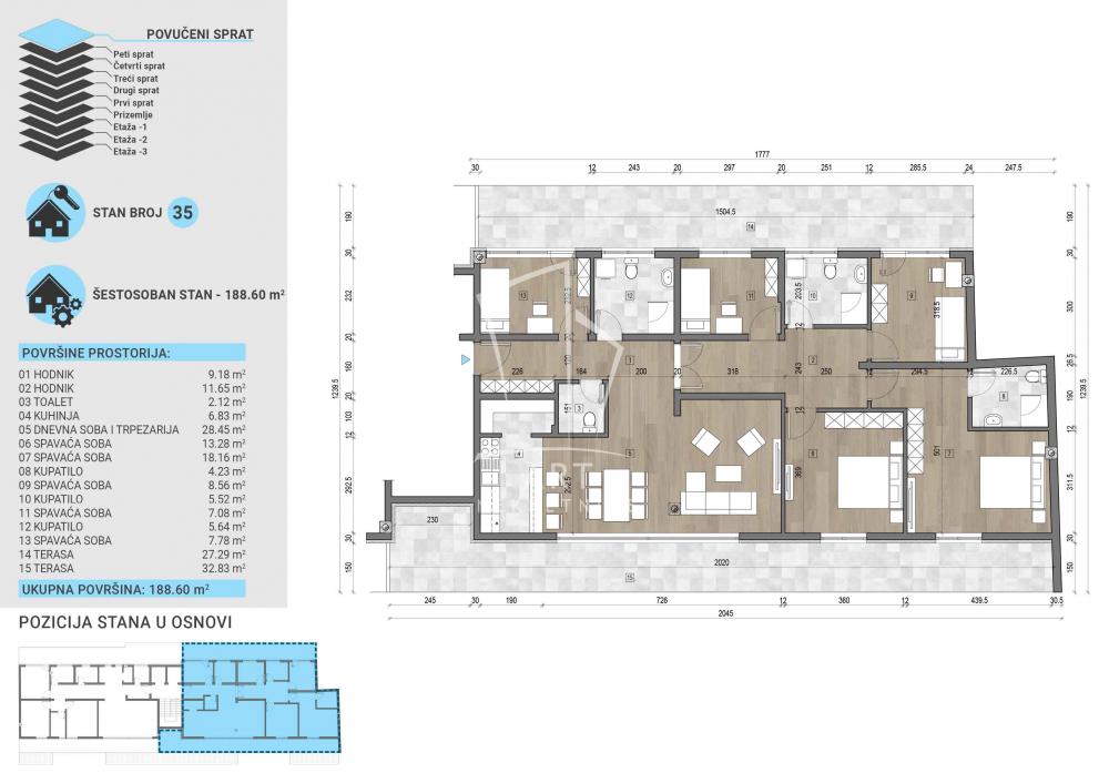 Slika 1 - Vojvode Stepe, Šestosoban stan na prodaju, 189m2, 466.785€