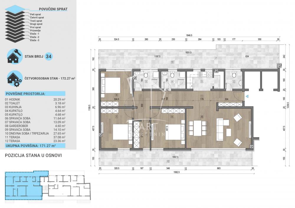 Slika 1 - Vojvode Stepe, Četvorosoban stan na prodaju, 172m2, 426.368€