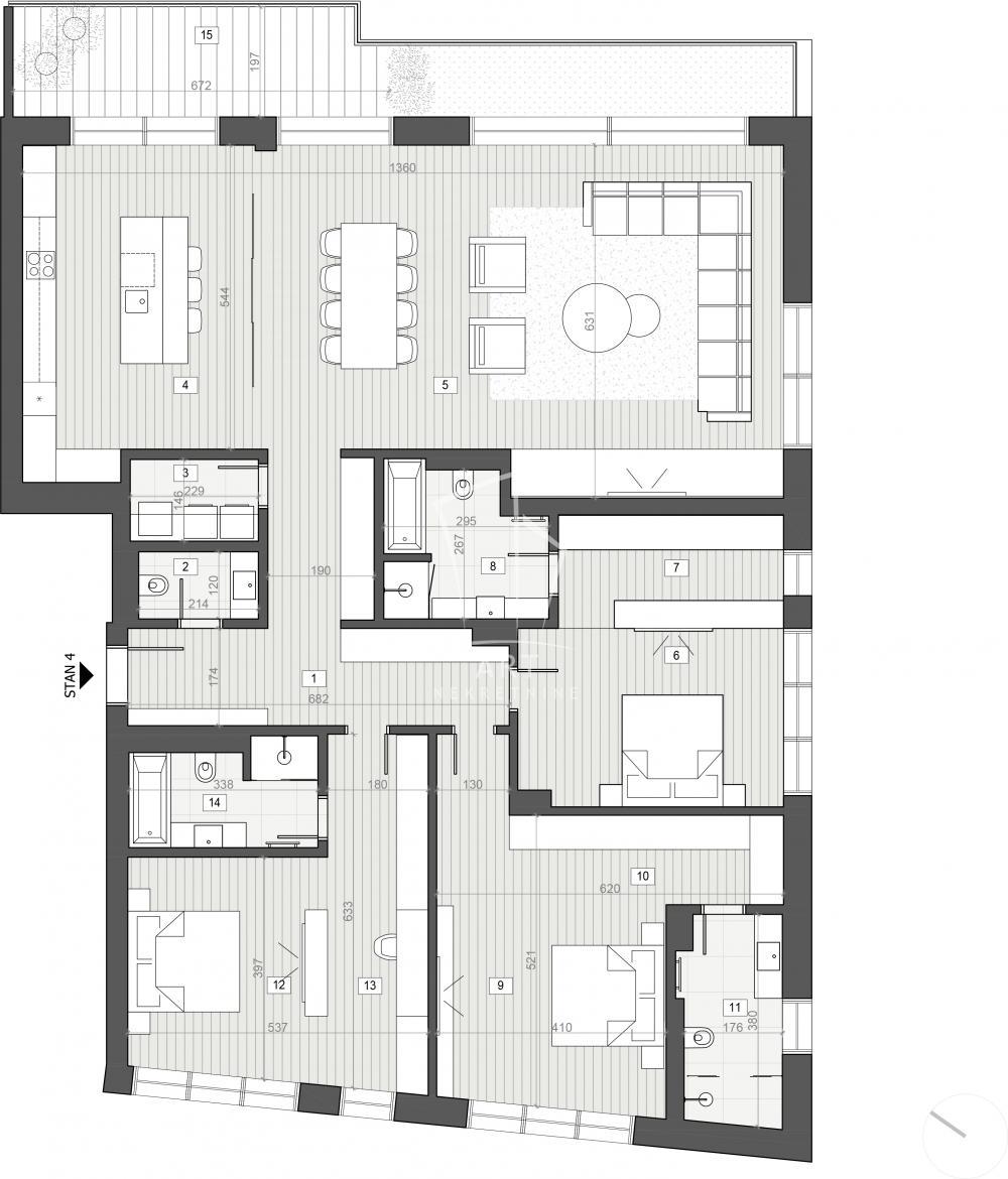 Glavna slika -Neznanog Junaka, Četvorosoban stan na prodaju, 214m2, 1.411.872€