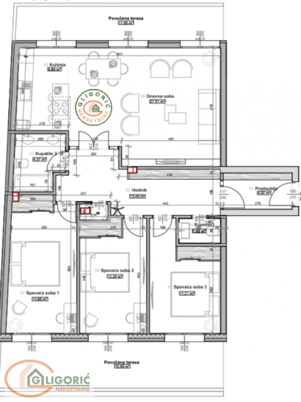 Glavna slika -Četvorosoban stan na prodaju, 125m2, 427.000€