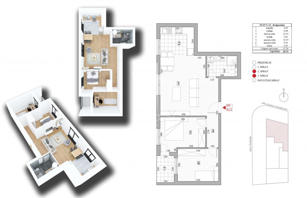 Slika 1 - Torlačka, Dvoiposoban stan na prodaju, 61m2, 187.079€