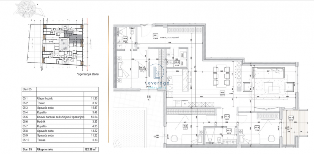 Slika 2 - Četvorosoban stan na prodaju, 122m2, 671.000€