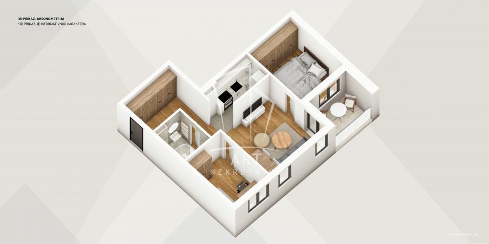 Glavna slika -Cvetanova Ćuprija, Dvoiposoban stan na prodaju, 54m2, 138.803€