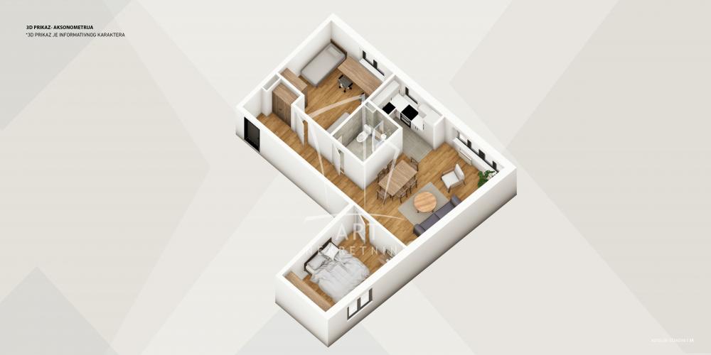 Slika 1 - Cvetanova Ćuprija, Dvoiposoban stan na prodaju, 62m2, 147.741€