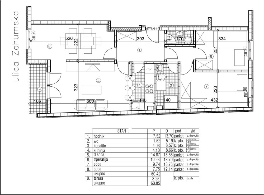 Slika 1 - Zahumska, Trosoban stan na prodaju, 64m2, 321.250€
