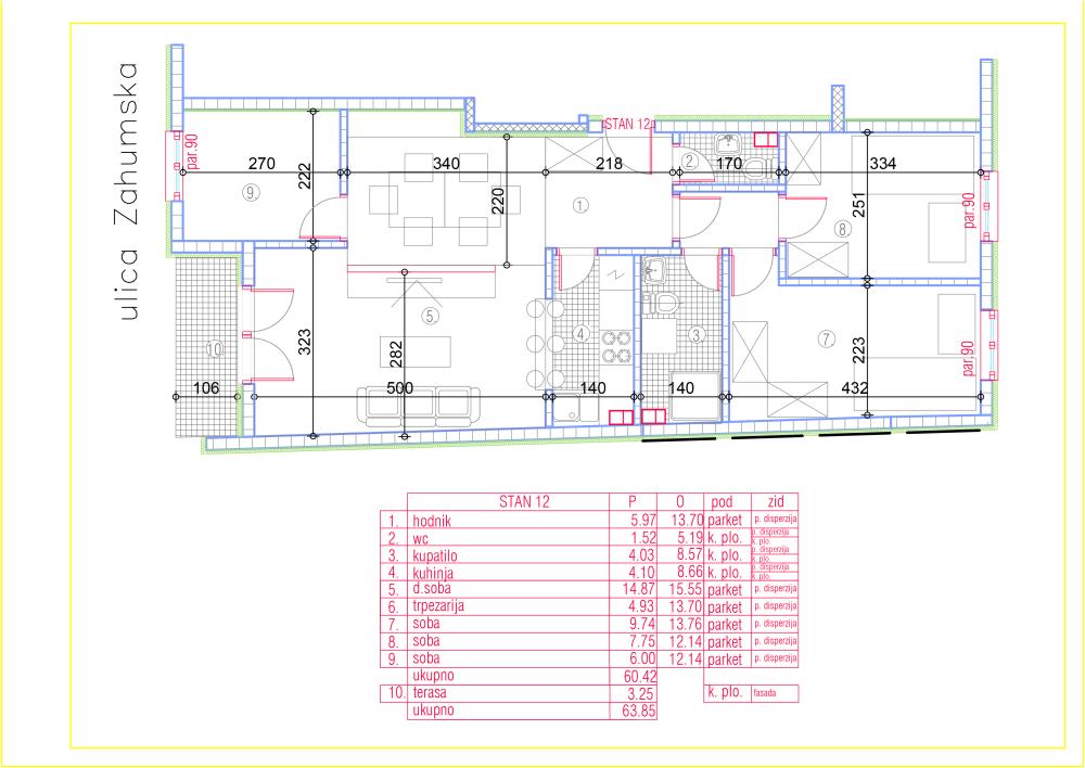 Slika 9 - Zahumska, Troiposoban stan na prodaju, 64m2, 323.200€