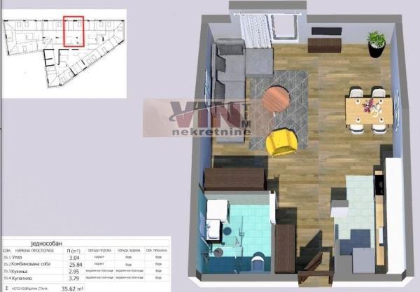 Glavna slika -Jednosoban stan na prodaju, 36m2, 62.335€