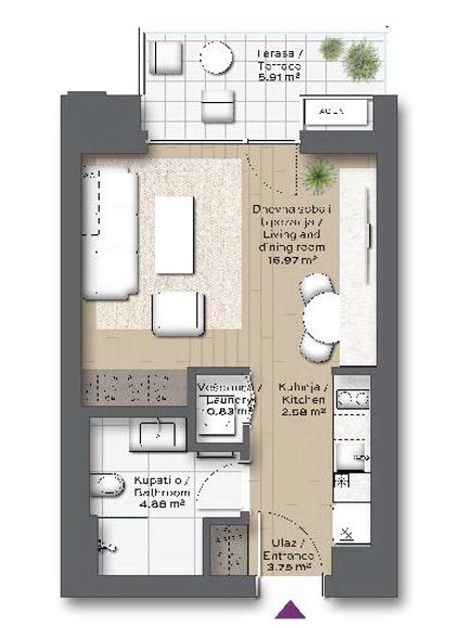 Slika 11 - Belgrade Waterfront - BW Alegra, Jednosoban stan na prodaju, 35m2, 192.888€