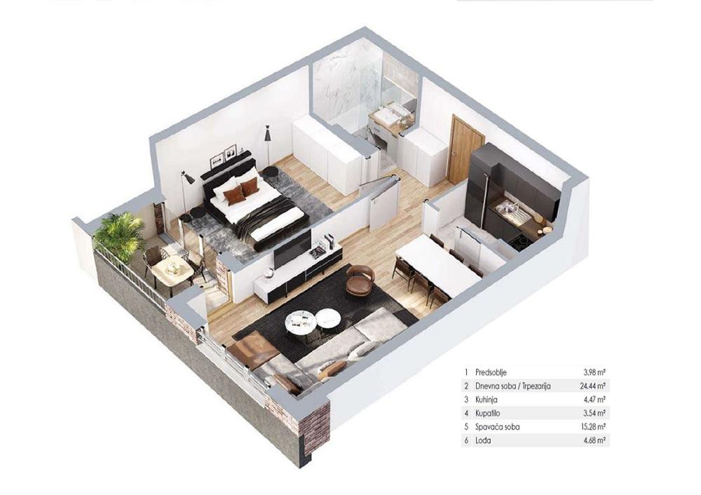 Slika 11 - Jurija Gagarina, Dvosoban stan na prodaju, 56m2, 224.000€