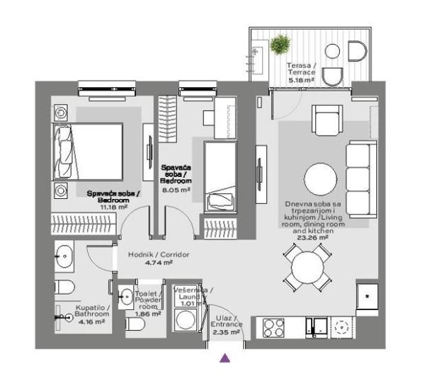 Slika 11 - Belgrade Waterfront - BW Nova, Trosoban stan na prodaju, 62m2, 270.888€