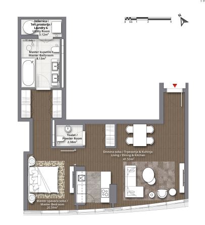 Slika 9 - Belgrade Waterfront - BW St. Regis Kula Beograd, Dvosoban stan na prodaju, 76m2, 695.888€