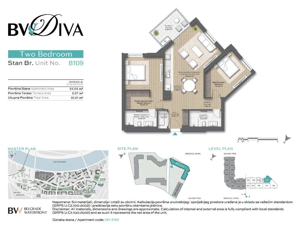 Slika 9 - Belgrade Waterfront - BW Diva, Trosoban stan na prodaju, 91m2, 359.888€