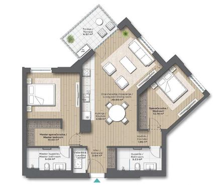 Slika 10 - Belgrade Waterfront - BW Diva, Trosoban stan na prodaju, 91m2, 359.888€