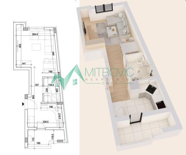 Glavna slika -Jednosoban stan na prodaju, 33m2, 117.700€