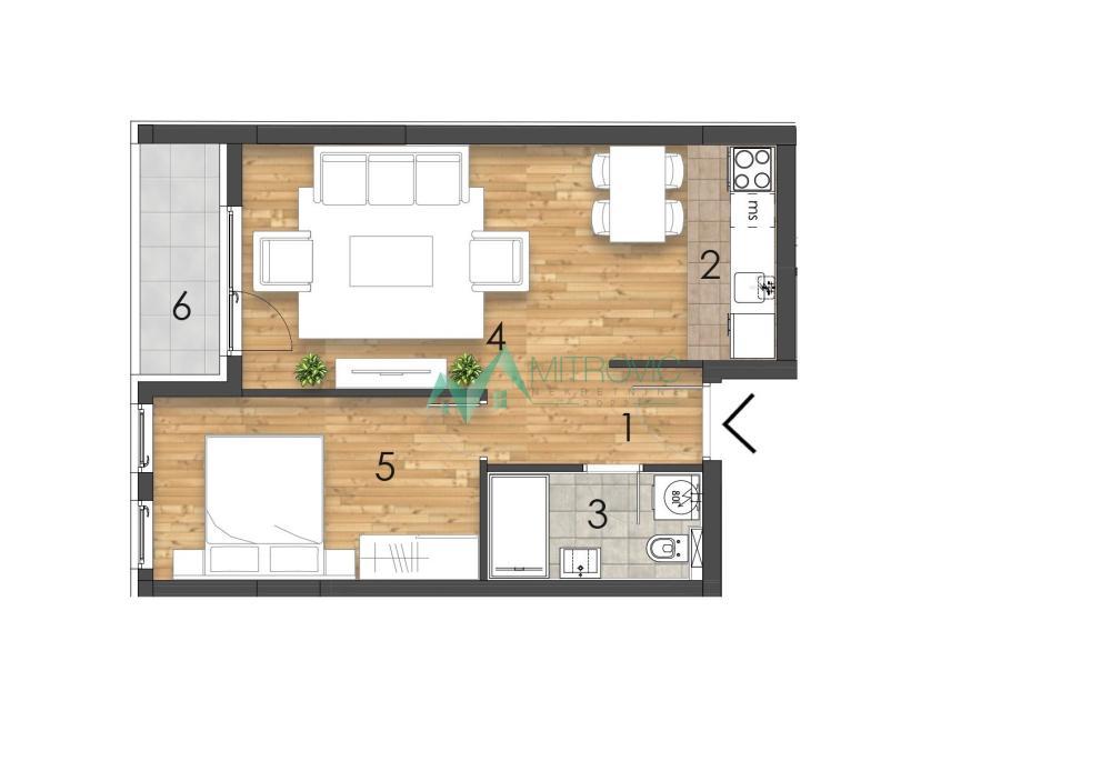 Glavna slika -Jednoiposoban stan na prodaju, 43m2, 111.680€