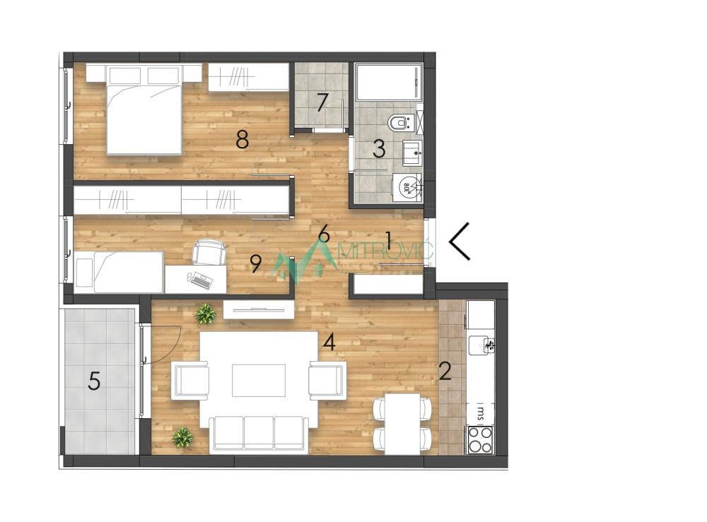 Glavna slika -Dvoiposoban stan na prodaju, 62m2, 150.070€