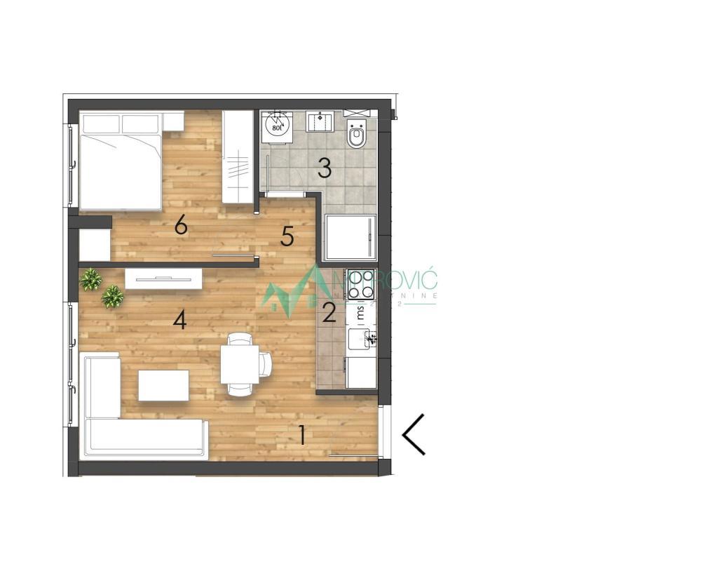 Glavna slika -Jednoiposoban stan na prodaju, 37m2, 95.560€