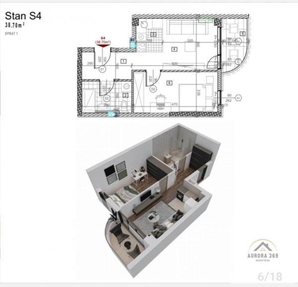 Glavna slika -Dvosoban stan na prodaju, 38m2, 107.000€