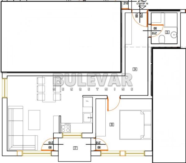 Slika 3 - Nikole Rašića Koleta, Jednoiposoban stan na prodaju, 47m2, 76.464€