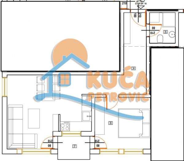 Slika 3 - Nikole Rašića Koleta, Jednoiposoban stan na prodaju, 47m2, 76.464€