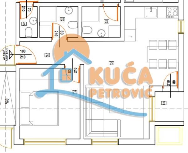 Slika 3 - Nikole Rašića Koleta, Jednoiposoban stan na prodaju, 46m2, 74.608€