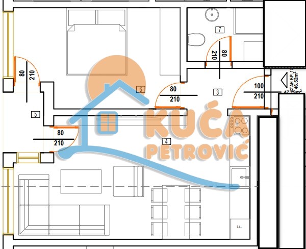 Slika 6 - Nikole Rašića Koleta, Jednoiposoban stan na prodaju, 46m2, 74.432€
