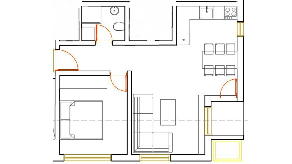 Slika 2 - Jednoiposoban stan na prodaju, 46.63m2, 69.945€