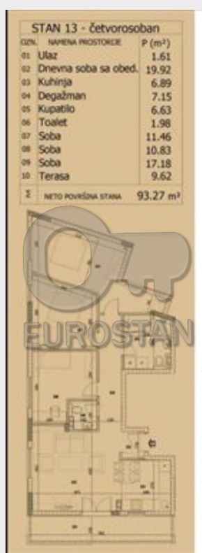 Slika 1 - Danijelova, Četvorosoban stan na prodaju, 93m2, 232.500€
