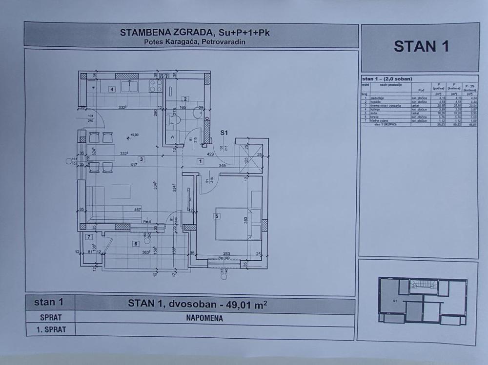 Slika 1 - Karagača, Dvosoban stan na prodaju, 48m2, 89.810€