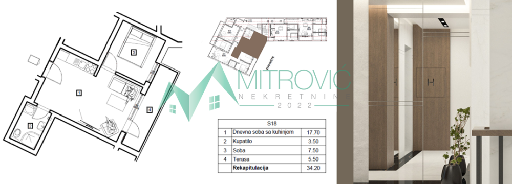 Glavna slika -Jednoiposoban stan na prodaju, 34m2, 94.050€